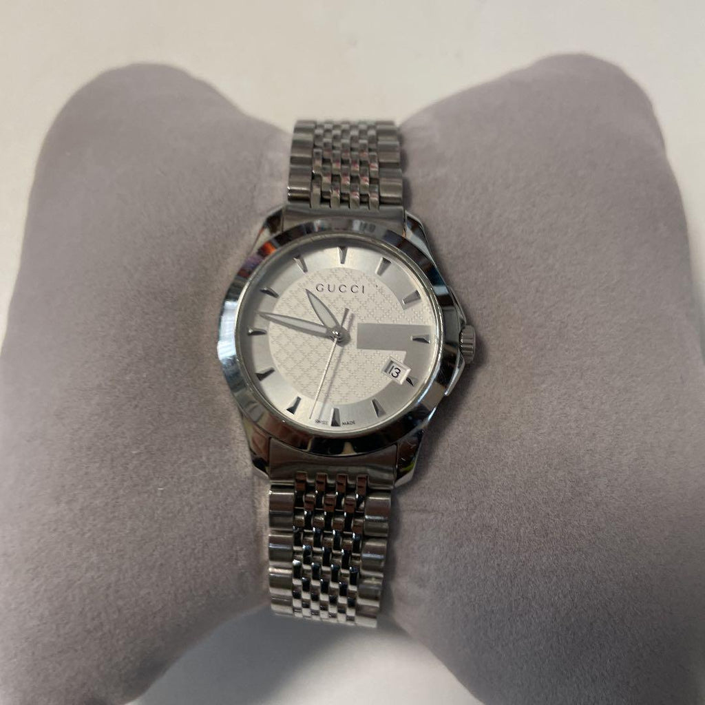 Gucci G Timeless Silver Dial Silver Steel Strap Watch For Women - YA126501 Buy Now By Gucci