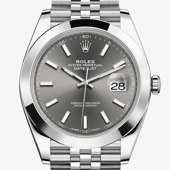 Rolex Datejust 41 Oyster Grey Dial Silver Oystersteel Bracelet Watch for Men - M126300-0008 Buy Now By Rolex