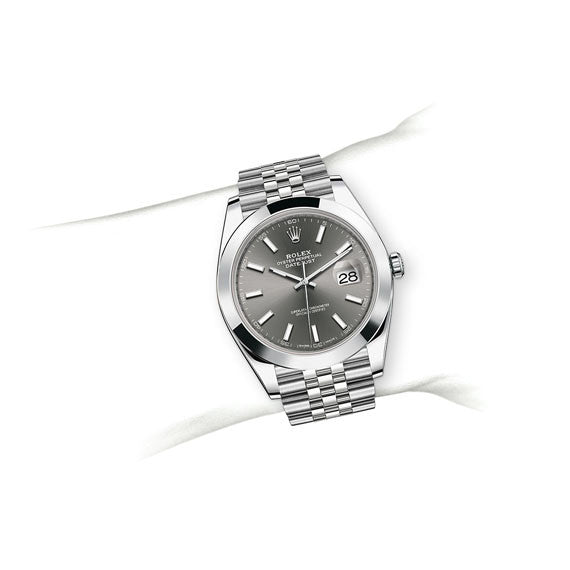 Rolex Datejust 41 Oyster Grey Dial Silver Oystersteel Bracelet Watch for Men - M126300-0008 Buy Now By Rolex