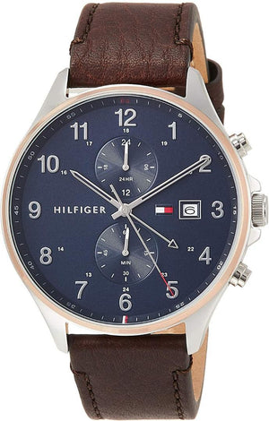 Tommy Hilfiger West Chronograph Blue Dial Brown Leather Strap Watch For Men - 1791712 Buy Now By Tommy Hilfiger