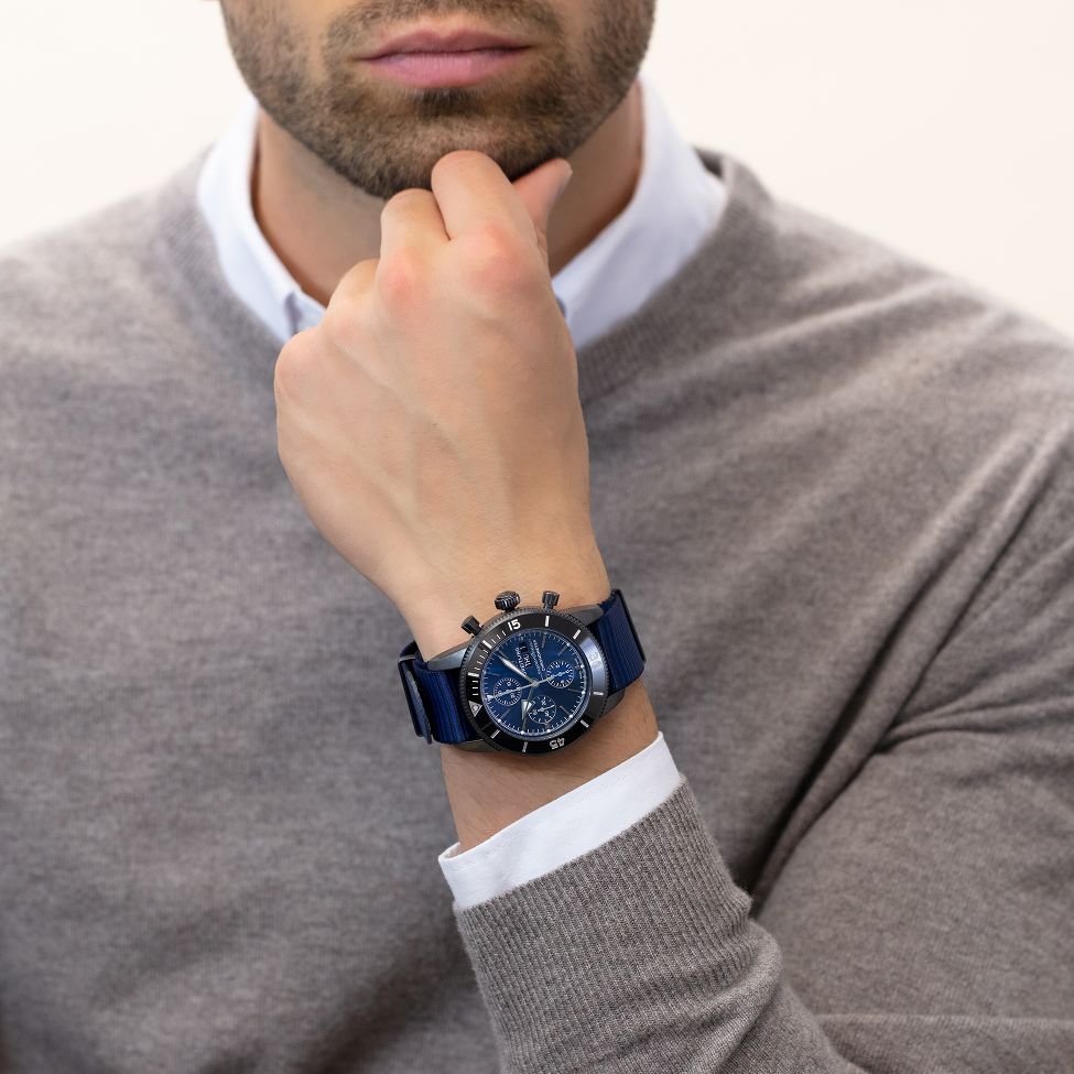 Breitling Superocean Heritage Chronograph 44 Outerknown Blue Dial Blue NATO Strap Watch for Men - M133132A1C1W1 Buy Now By Breitling