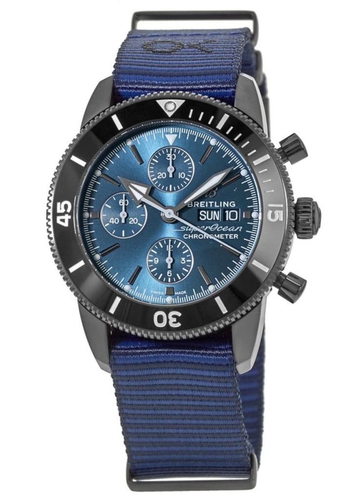 Breitling Superocean Heritage Chronograph 44 Outerknown Blue Dial Blue NATO Strap Watch for Men - M133132A1C1W1 Buy Now By Breitling