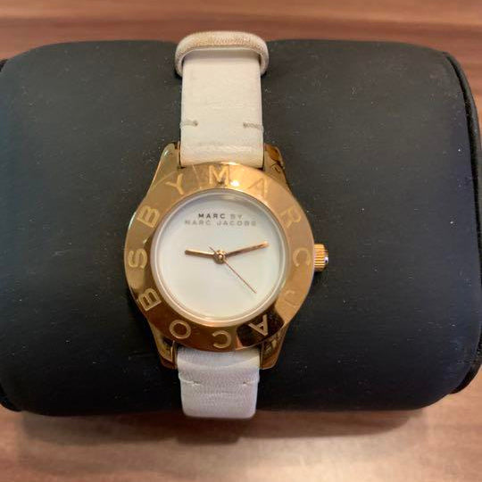 Marc Jacobs Mini Blade White Dial White Leather Strap Watch for Women - MBM1207 Buy Now By Marc Jacobs