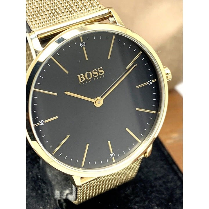 Hugo Boss Horizon Quartz Black Dial Gold Mesh Bracelet Watch For Men - 1513735 Buy Now By Hugo Boss