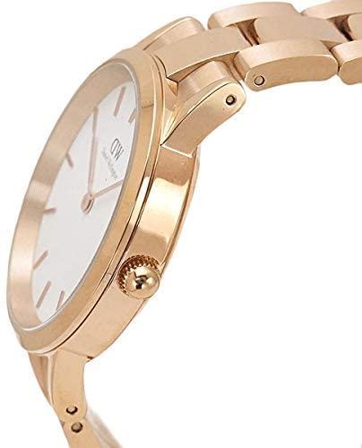 Daniel Wellington Iconic Link White Dial Rose Gold Steel Strap Watch For Women - DW00100209 Buy Now By Daniel Wellington