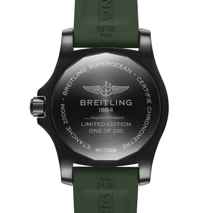 Breitling Superocean Automatic 46 Green Dial Green Rubber Strap Watch for Men - M173681A1L1S1 Buy Now By Breitling