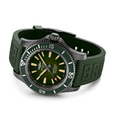 Breitling Superocean Automatic 46 Green Dial Green Rubber Strap Watch for Men - M173681A1L1S1 Buy Now By Breitling