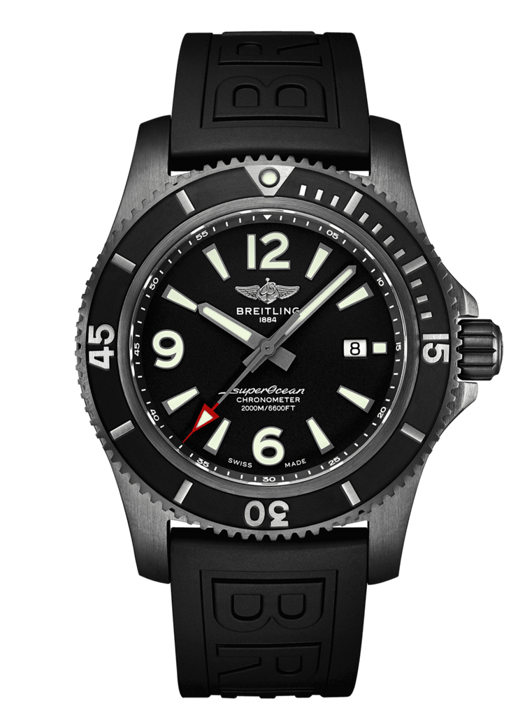 Breitling Superocean Automatic 46mm Black Dial Black Rubber Strap Watch for Men - M17368B71B1S1 Buy Now By Breitling