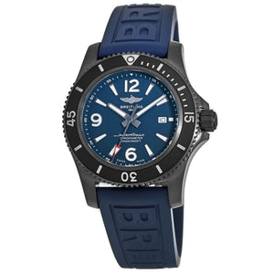 Breitling Superocean Automatic 46mm Blue Dial Blue Rubber Strap Watch for Men - M17368D71C1S1 Buy Now By Breitling