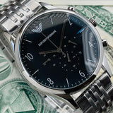 Emporio Armani Beta Chronograph Black Dial Steel Strap Watch For Men - AR1863 Buy Now By Emporio Armani