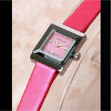 Gucci G-Frame Square Fuchsia Mother of Pearl Dial Fuchsia Leather Strap Watch For Women - YA128533 Buy Now By Gucci