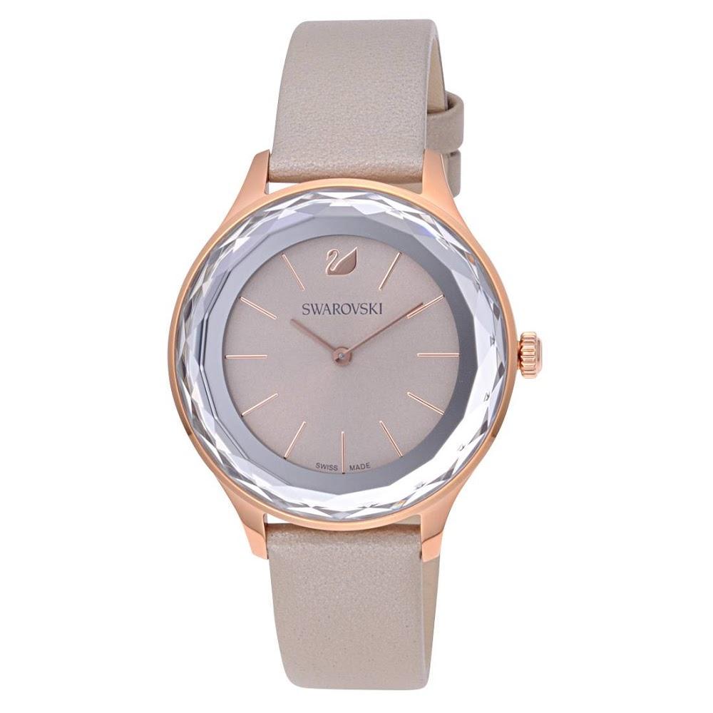 Swarovski Octea Nova Grey Dial Grey Leather Strap Watch for Women - 5295326 Buy Now By Swarovski