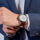 Tommy Hilfiger Multi Function Quartz White Dial Brown Leather Strap Watch for Men - 1791614 Buy Now By Tommy Hilfiger