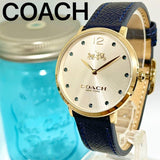 Coach Slim Easton Silver Dial Blue Leather Strap Watch for Women - 14502687 Buy Now By Coach