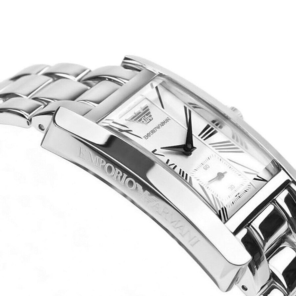 Emporio Armani Classic White Dial Silver Steel Strap Watch For Men - AR0145 Buy Now By Emporio Armani