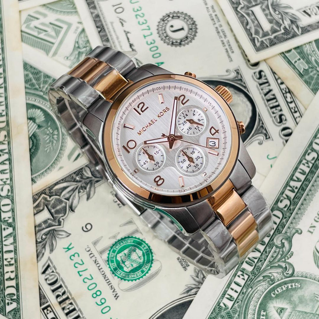 Michael Kors Runway Silver Dial Two Tone Steel Strap Watch for Women - MK5315 Buy Now By Michael Kors