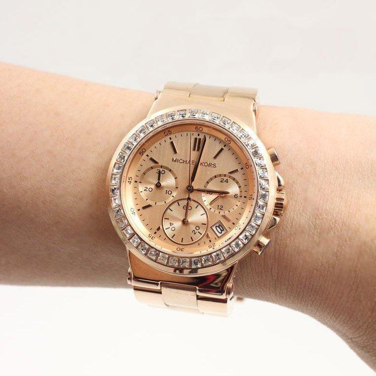 Michael Kors Dylan Rose Gold Rose Gold Steel Strap Watch for Women - MK5586 Buy Now By Michael Kors