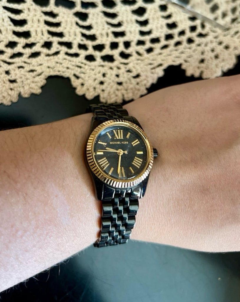 Michael Kors Lexington Quartz Black Dial Black Steel Strap Watch for Women - MK3299 Buy Now By Michael Kors