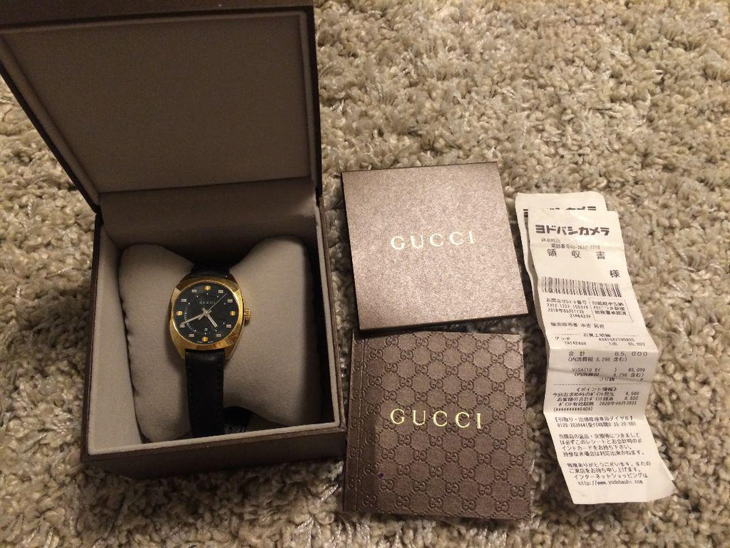 Gucci GG2570 Quartz Black Dial Black Leather Strap Watch For Women - YA142408 Buy Now By Gucci