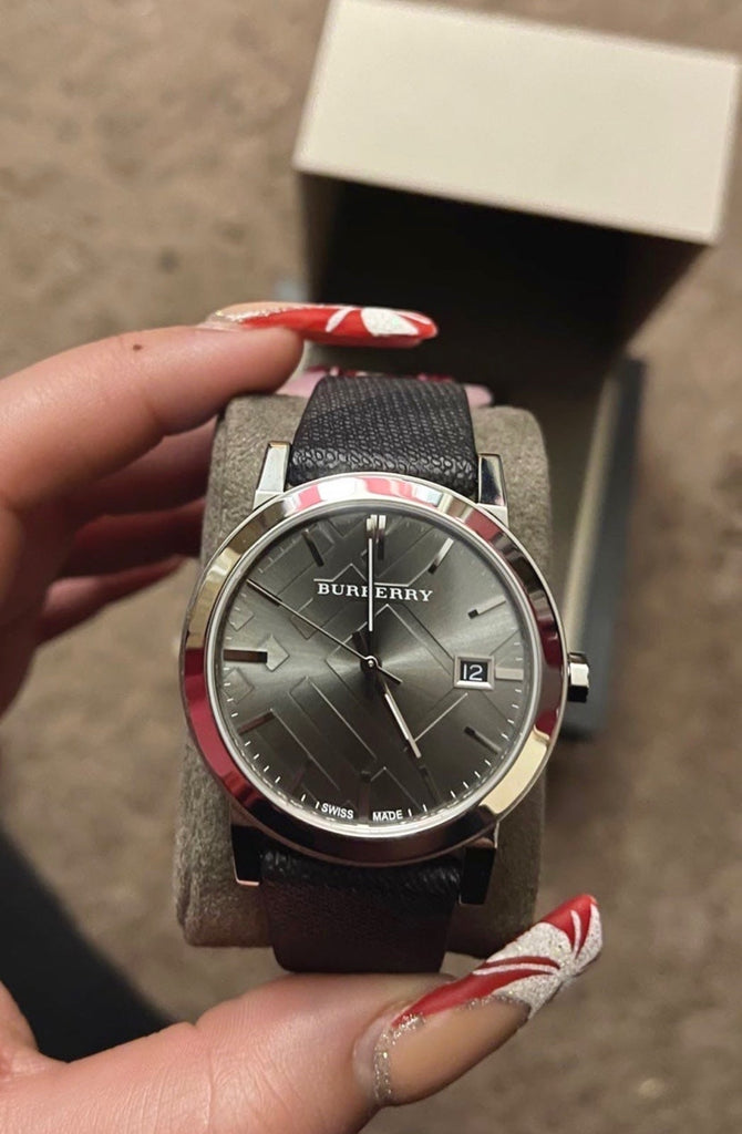 Burberry Heritage Grey Dial Black Leather Strap Watch for Men - BU9024 Buy Now By Burberry