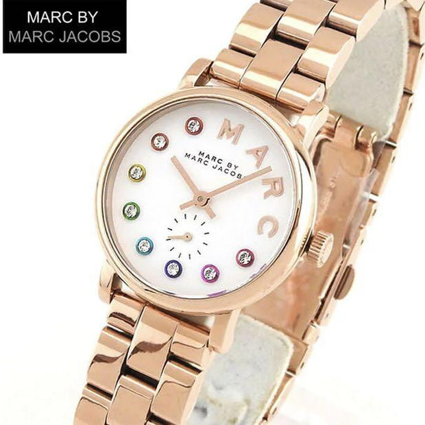 Marc Jacobs Baker Dexter White Dial Rose Gold Steel Strap Watch for Women - MBM3443 Buy Now By Marc Jacobs