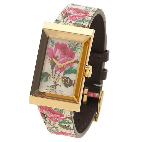 Gucci G-Frame Floral Mother of Pearl Dial White Leather Strap Watch For Women - YA147406 Buy Now By Gucci