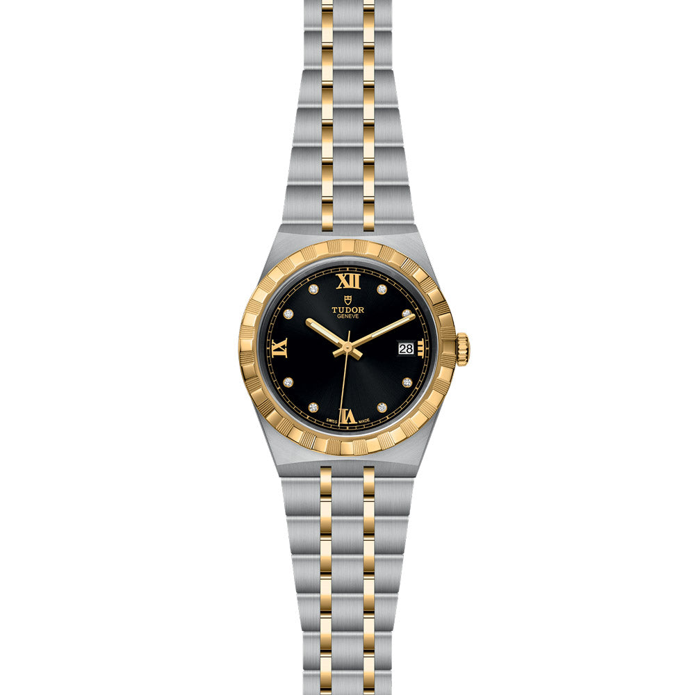 Tudor Royal Automatic Black Dial Two Tone Steel Strap Watch for Men - M28603-0003 Buy Now By Tudor