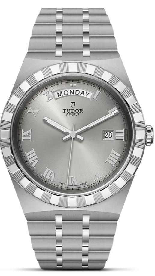 Tudor Royal Day Date Diamonds Automatic Silver Dial Silver Steel Strap Watch for Men - M28600-0002 Buy Now By Tudor
