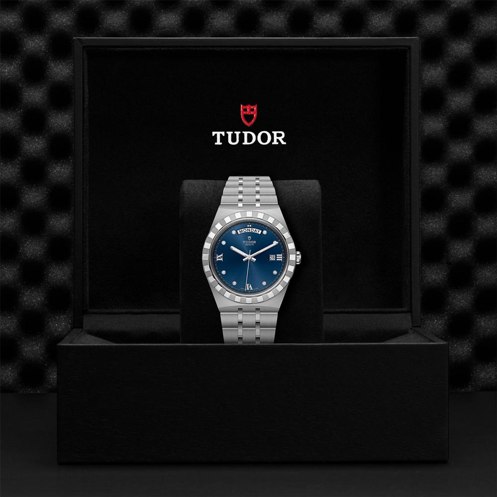 Tudor Royal Automatic Diamonds Blue Dial Silver Steel Strap Watch for Men - M28600-0006 Buy Now By Tudor