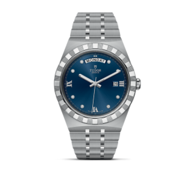 Tudor Royal Automatic Diamonds Blue Dial Silver Steel Strap Watch for Men - M28600-0006 Buy Now By Tudor