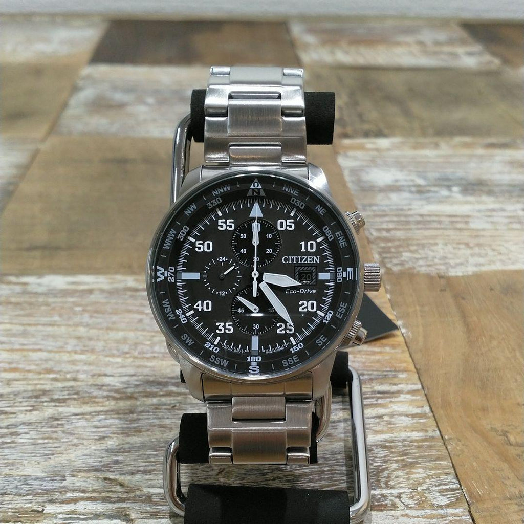 Citizen Eco Drive Chronograph Black Dial Silver Steel Strap Watch For Men - CA0690-88E Buy Now By Citizen