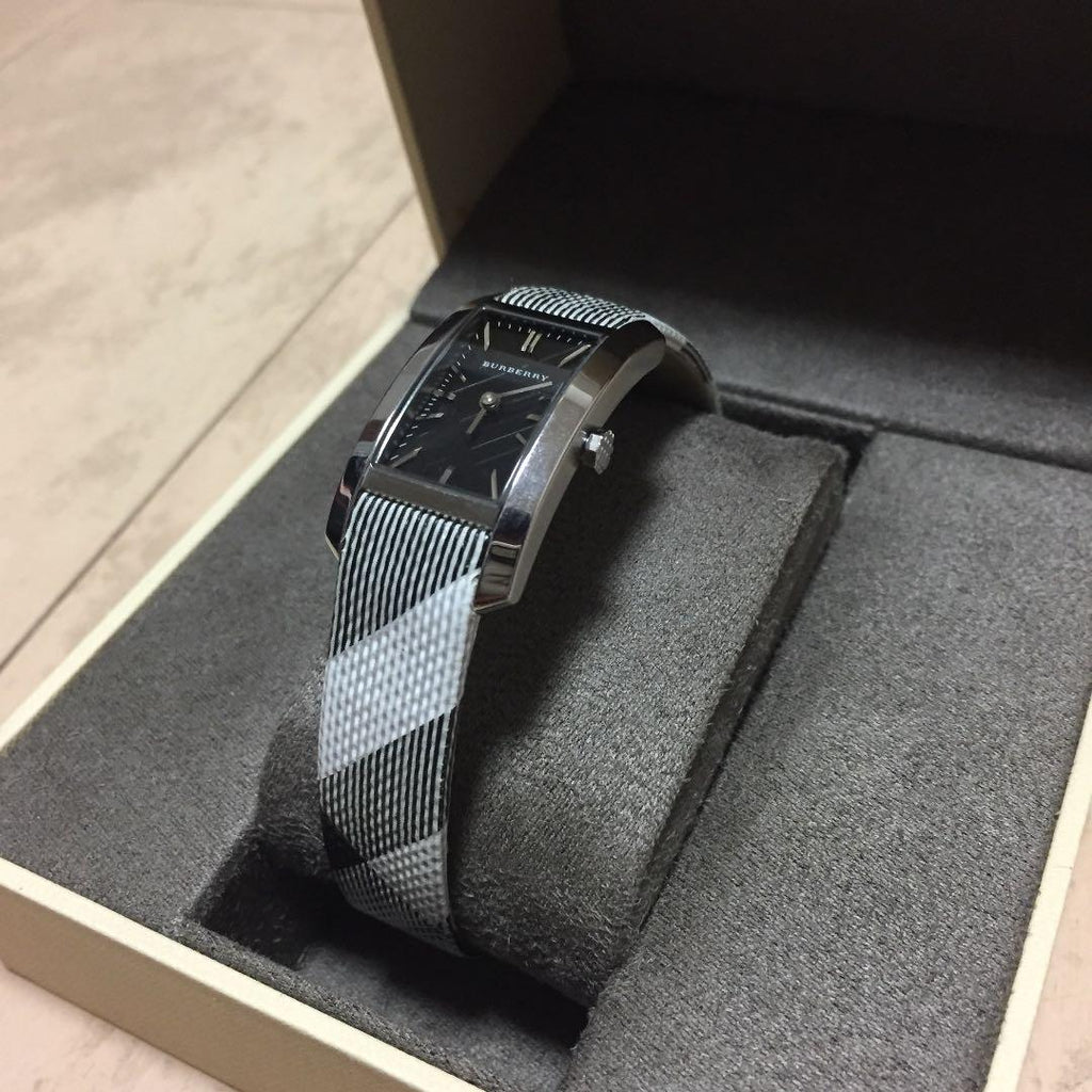 Burberry The Pioneer Black Dial Leather Strap Watch for Women - BU9505