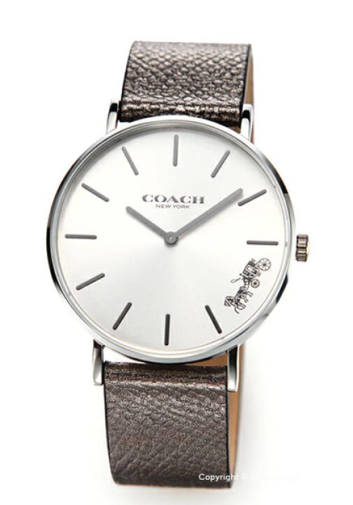 Coach Perry White Dial Grey Leather Strap Watch for Women - 14503155 Buy Now By Coach