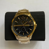Armani Exchange Hampton Chronograph Black Dial Gold Steel Strap Watch For Men - AX2122 Buy Now By Armani Exchange