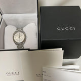 Gucci GG2570 Diamonds White Dial Silver Steel Strap Watch For Women - YA142403 Buy Now By Gucci