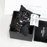 Coach Kent Chronograph Black Dial Black Steel Strap Watch for Men - 14602554 Buy Now By Coach