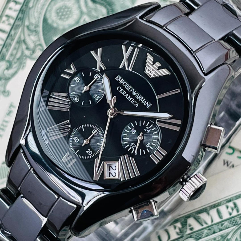 Emporio Armani Black Ceramic Dial Ceramic Strap Watch For Women - AR1401 Buy Now By Emporio Armani