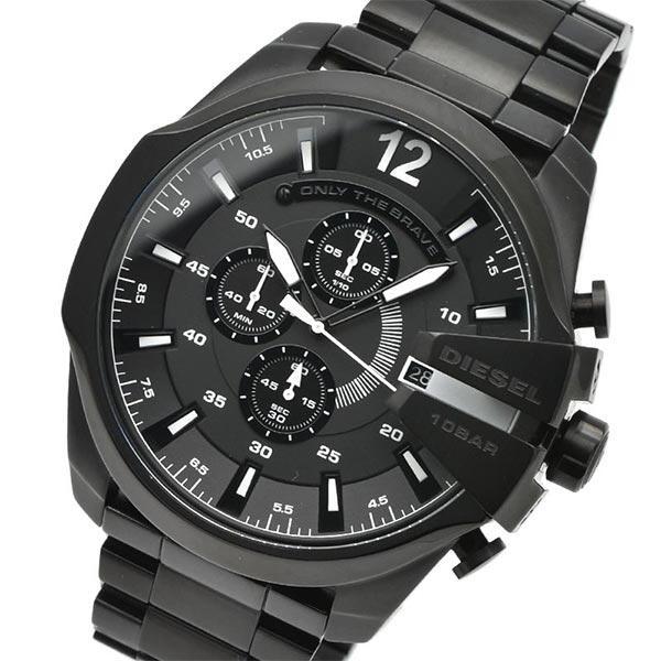 Diesel Mega Chief Chronograph Black Dial Black Steel Strap Watch For Men - DZ4283 Buy Now By Diesel