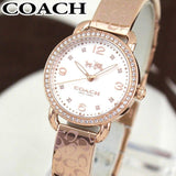 Coach Delancey Silver Dial Rose Gold Steel Strap Watch for Women - 14502355 Buy Now By Coach
