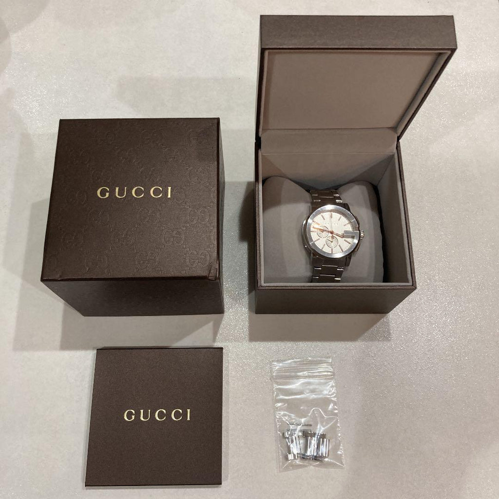 Gucci G Chrono Chronograph Silver Dial Silver Steel Strap Watch For Men - YA101201 Buy Now By Gucci