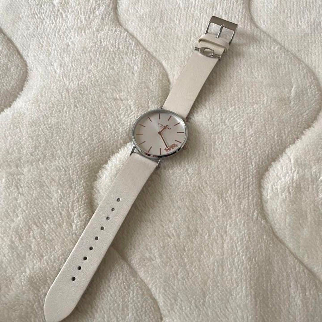 Coach Perry White Dial White Leather Strap Watch for Women - 14503117 Buy Now By Coach