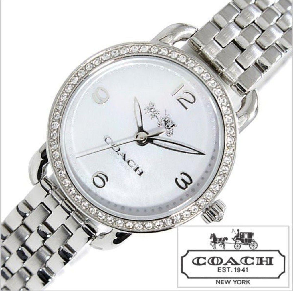 Coach Delancey Mother of Pearl Dial Silver Steel Strap Watch for Women - 14502477 Buy Now By Coach