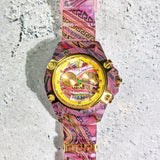 Versace Icon Active Chronograph Quartz Gold Dial Red Leather Strap Watch For Men - VEZ701222 Buy Now By Versace