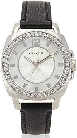 Coach Boyfriend Silver Dial Black Leather Strap Watch for Women - 14503152 Buy Now By Coach