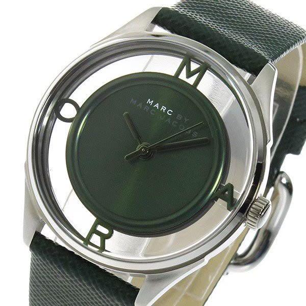 Marc Jacobs Tether Transparent Green Dial Green Leather Strap Watch for Women - MBM1378 Buy Now By Marc Jacobs