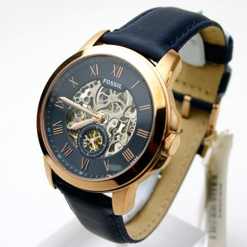 Fossil Grant Mechanical Blue Dial Blue Leather Strap Watch for Men - ME3054 Buy Now By Fossil