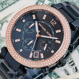 Michael Kors Parker Diamonds Black Dial Black Steel Strap Watch for Women - MK5885 Buy Now By Michael Kors