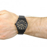 Armani Exchange Nico Analog Black Dial Black Steel Strap Watch For Men - AX7102