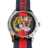 Gucci G Timless Le Marche Des Merveilles Blue & Red Dial Blue & Red Nylon Strap Unisex Watch - YA126495 Buy Now By Gucci