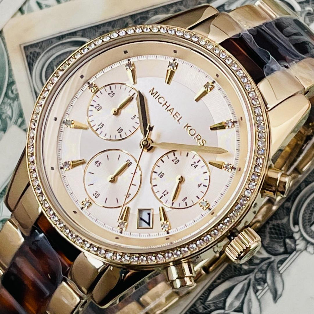 Michael Kors Ritz Gold Dial Two Tone Steel Strap Watch for Women - MK6322 Buy Now By Michael Kors